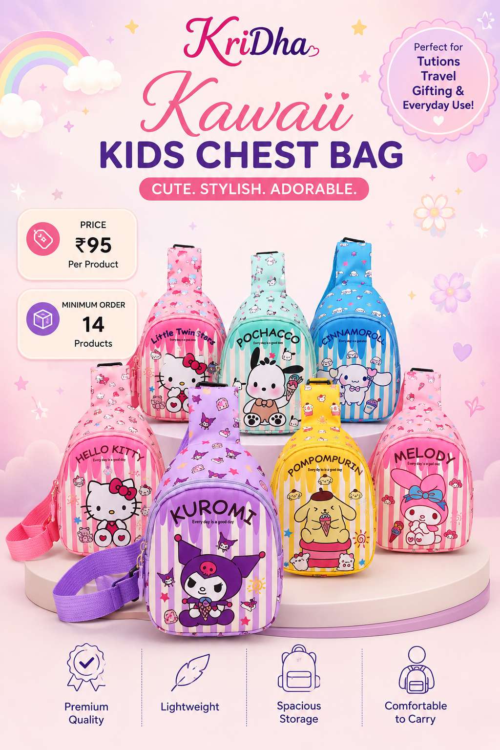 Kawaii Kids Chest Bag — Sanrio Friends