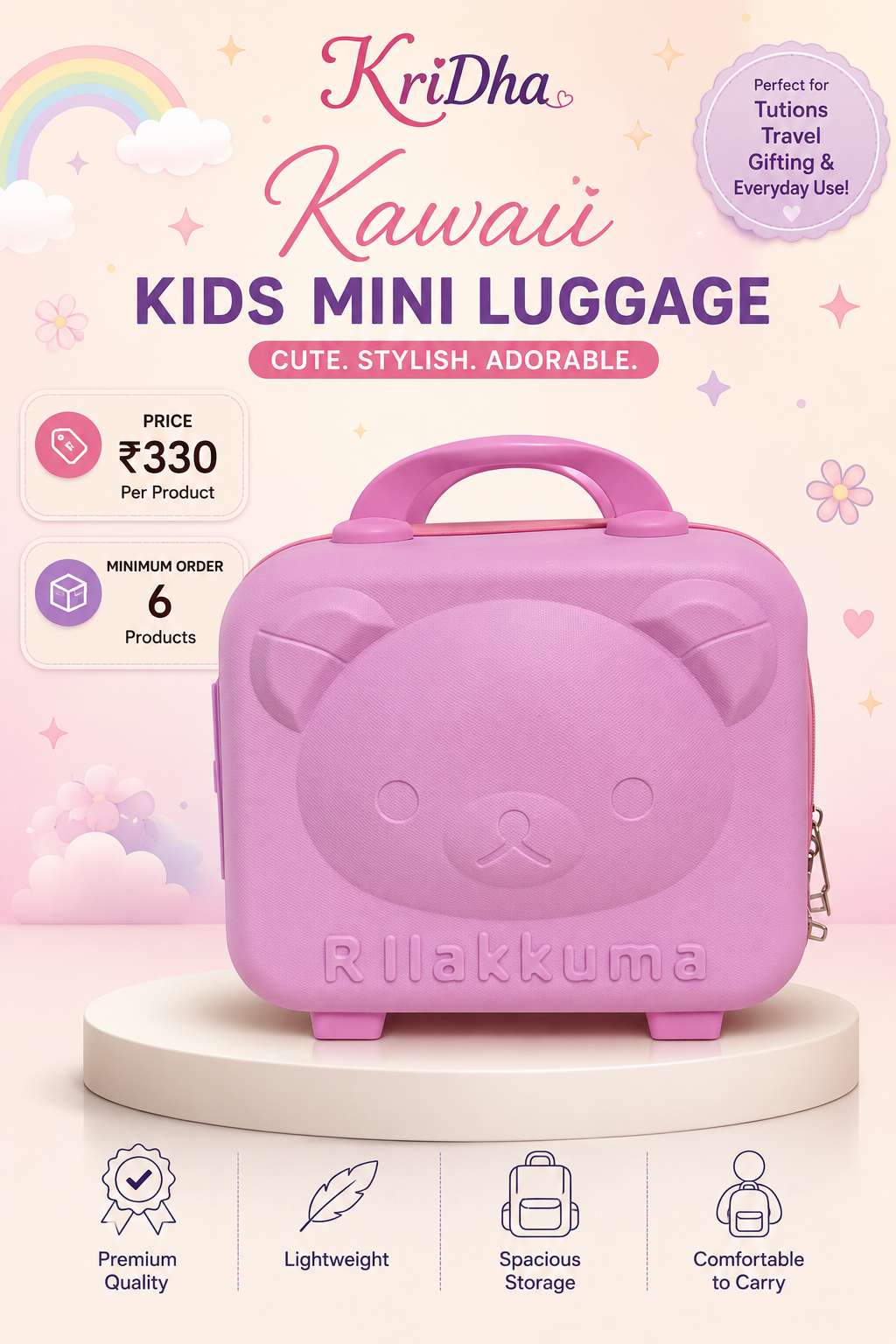 Kawaii Kids Mini Luggage — Rilakkuma