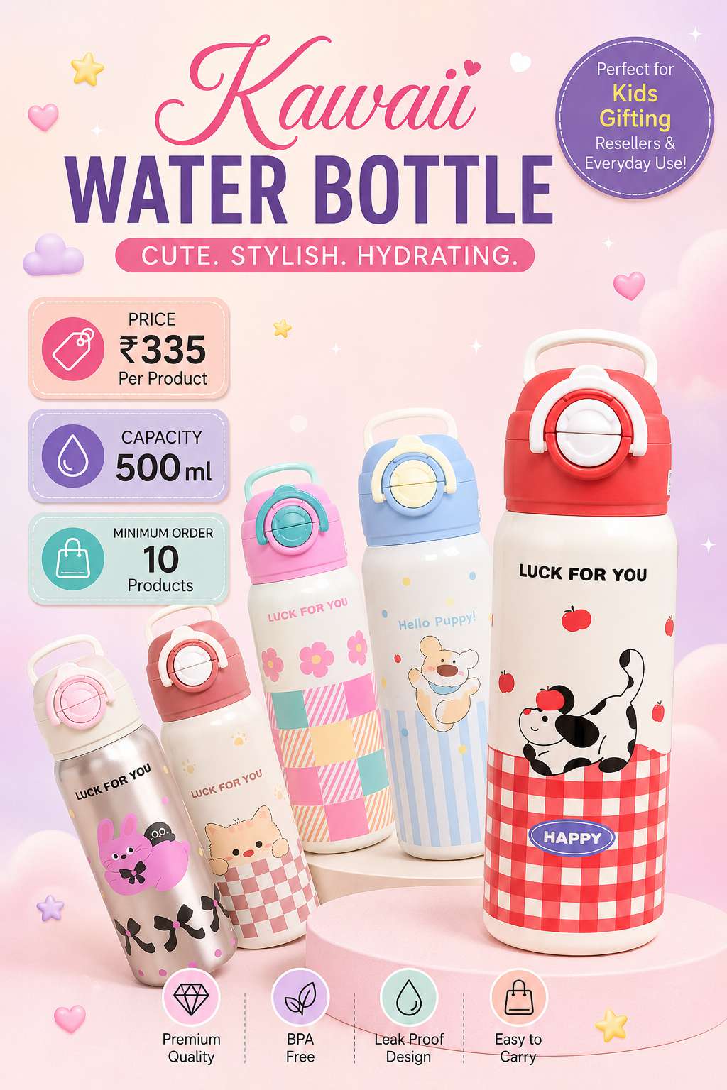 Kawaii Water Bottle — Luck For You