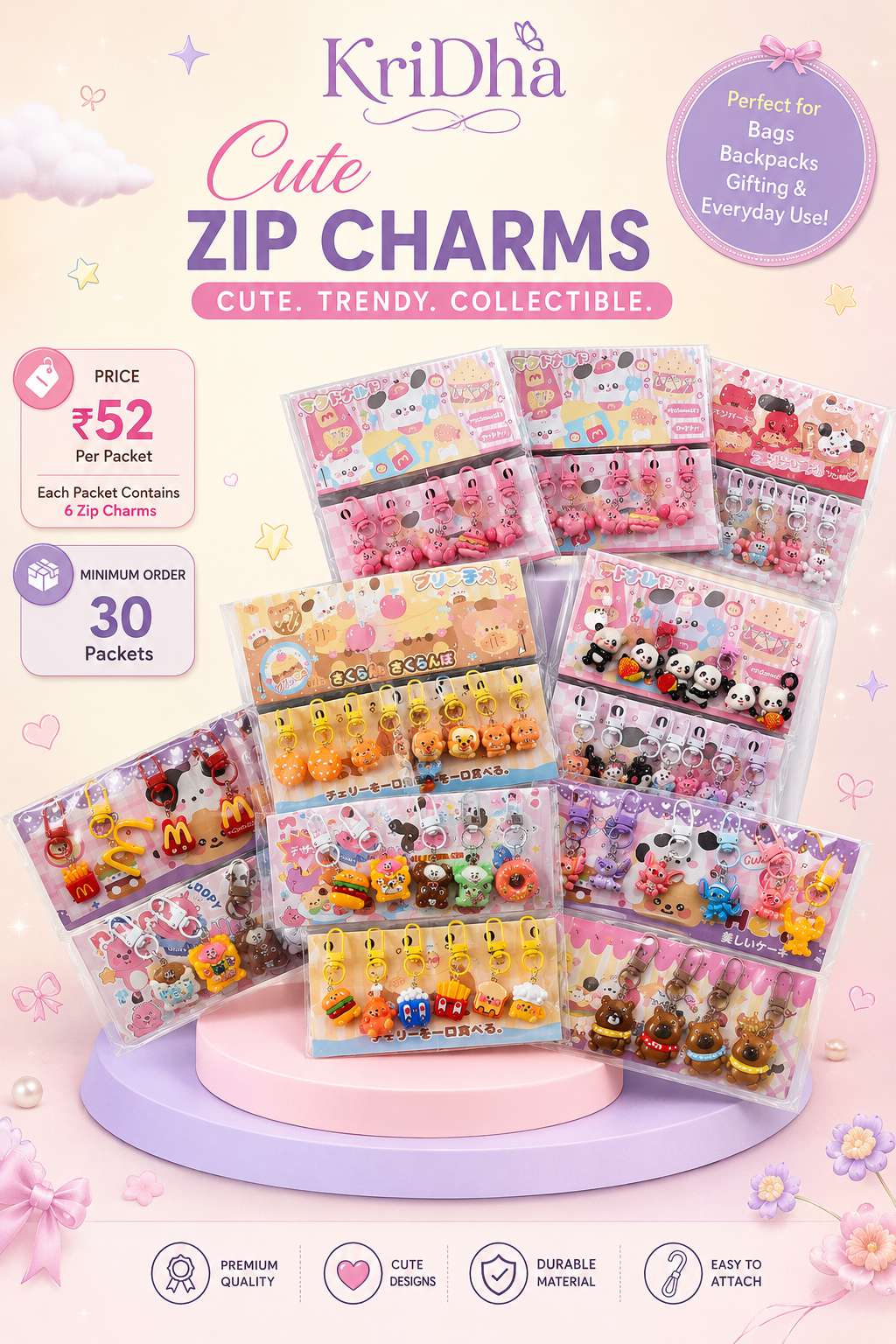 Cute Zip Charms